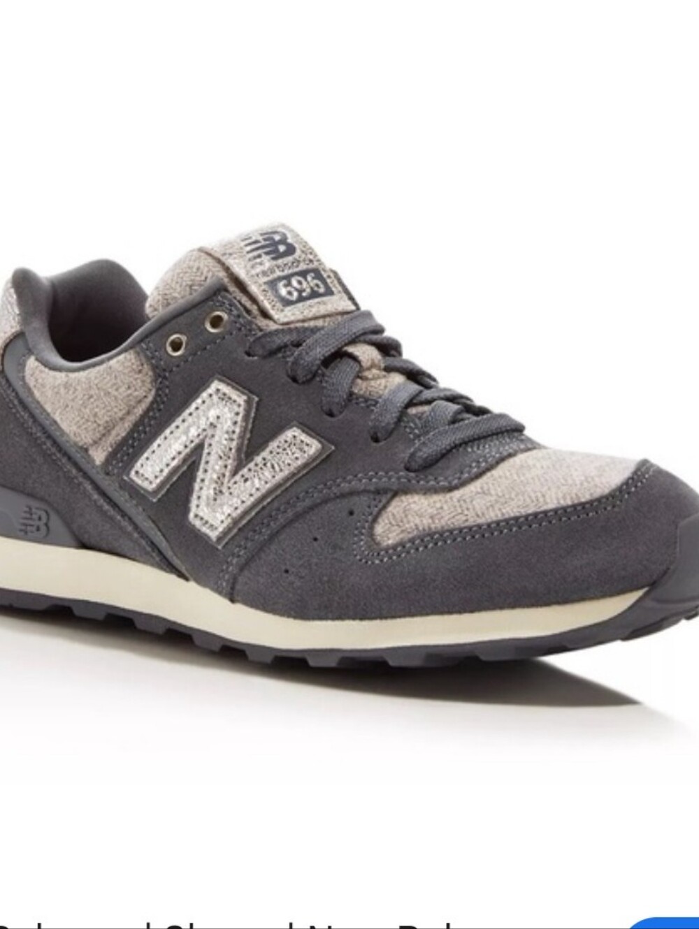 New Balance 696 Tomboy Lace-Up Sneakers in Grey And Silver